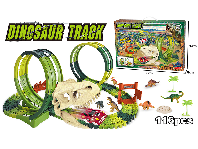 116PCS Dinosaur Track Electric Vehicle