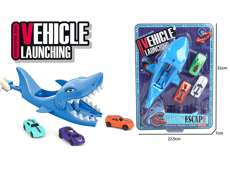 4PCS Catapult Shark Rail Car