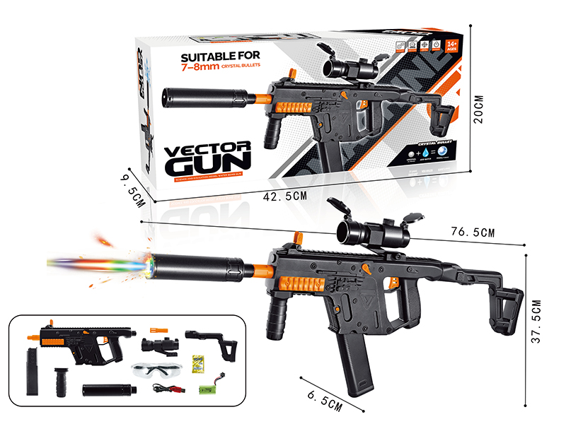 Victor Submachine Gun Manual Automatic Dual Mode Electric Continuous Shot Water Bullet Gun With Colorful Lights