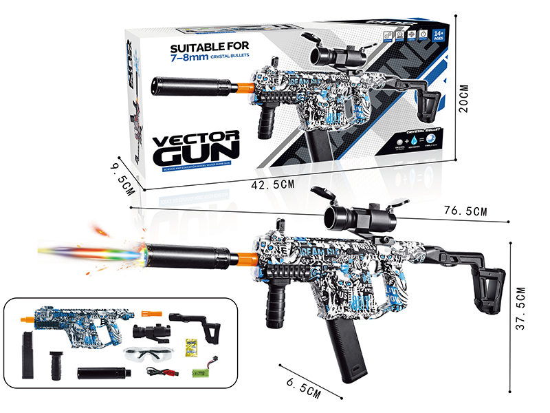 Victor Submachine Gun Manual Automatic Dual Mode Electric Continuous Shot Water Bullet Gun With Colorful Lights