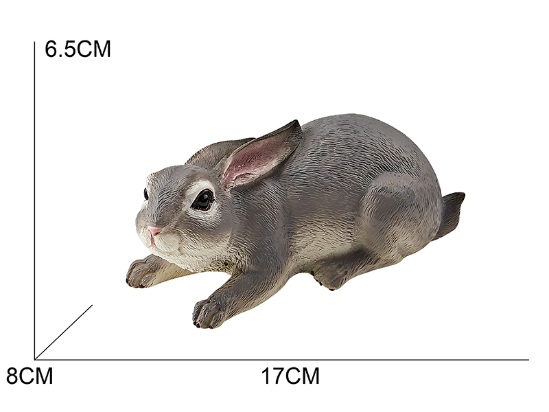 Vinyl Farm Animal Model - Grey Rabbit