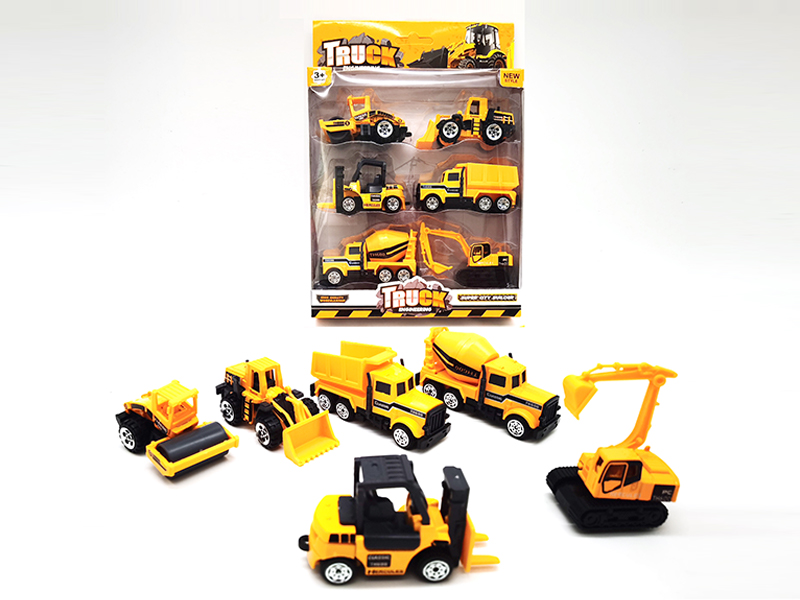 6PCS Slide Alloy Engineering Vehicle