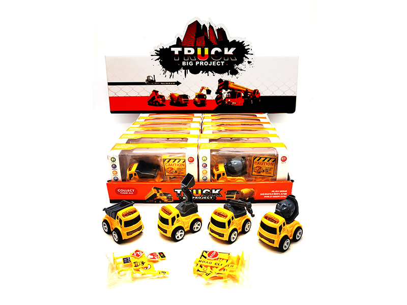 12PCS Friction Alloy Engineering Vehicle+Accessories