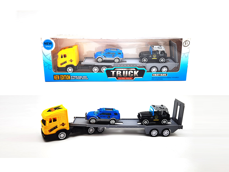 Tow Truck+Slide Alloy Car 2PCS