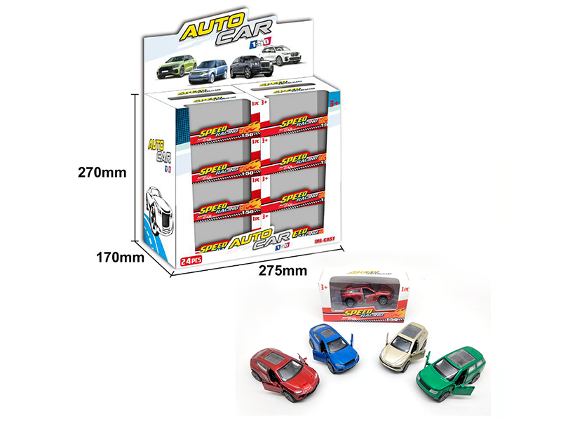 24PCS Pull Back Alloy Car