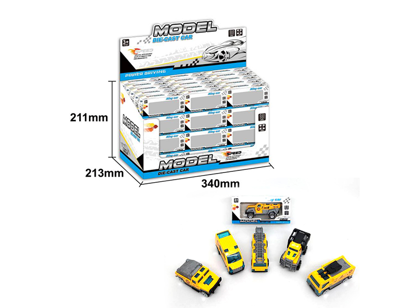 Slide Alloy Engineering Vehicle60pcs