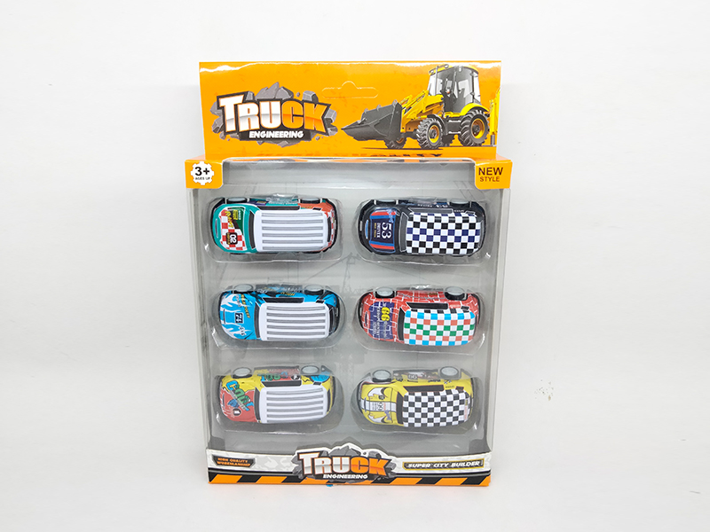 Slide Tin Car 6pcs