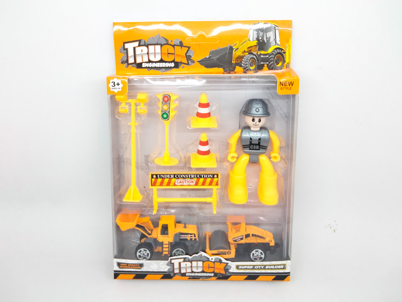 Slide Alloy Engineering Vehicle+Doll