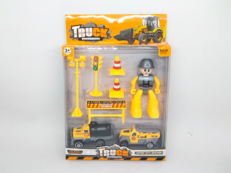 Slide Alloy Engineering Vehicle+Doll