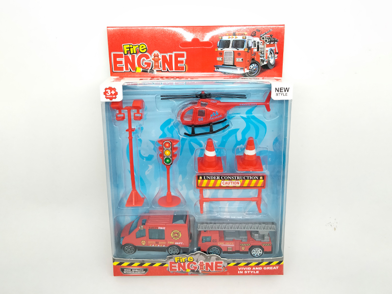 Slide Alloy Fire Engine+Aircraft