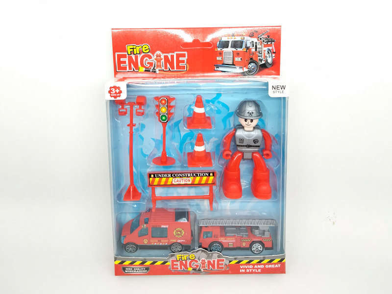 Slide Alloy Fire Engine+Doll