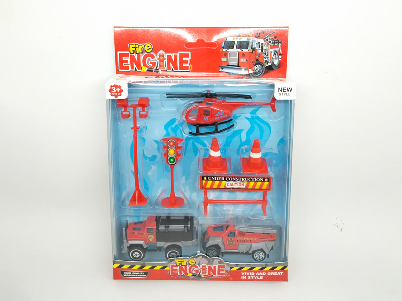 Slide Alloy Fire Engine+Aircraft