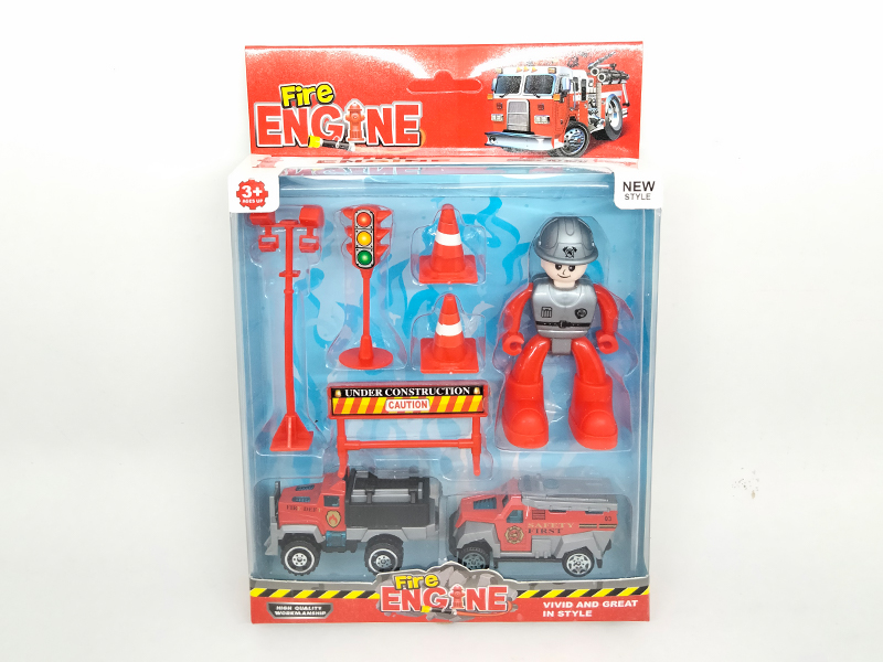 Slide Alloy Fire Engine+Doll
