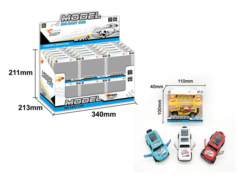 30PCS Pull Back Graffiti Alloy Car