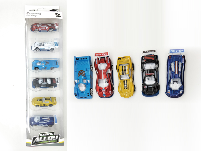 6PCS Slide Alloy Sports Car