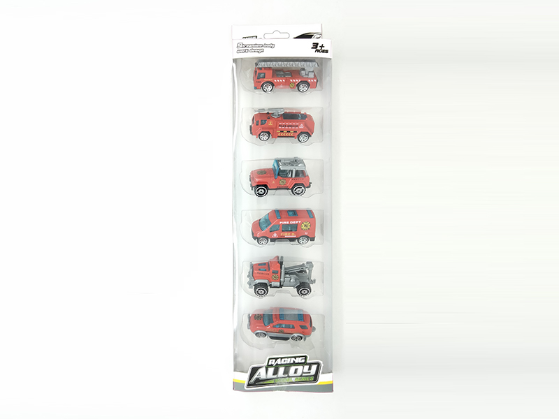 6PCS Slide Alloy Fire Engine