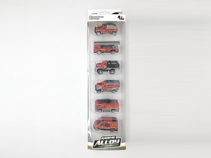 6PCS Slide Alloy Fire Engine