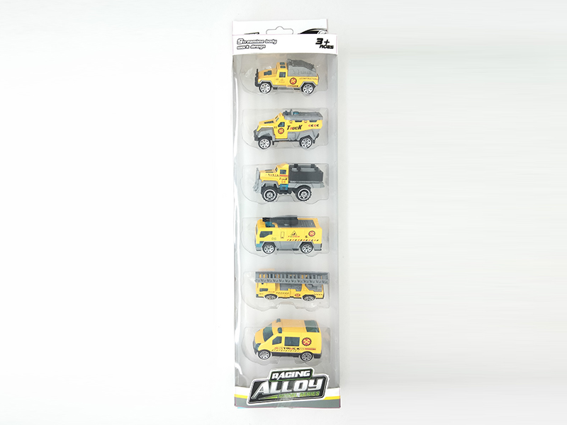 6PCS Slide Alloy Engineering Vehicle