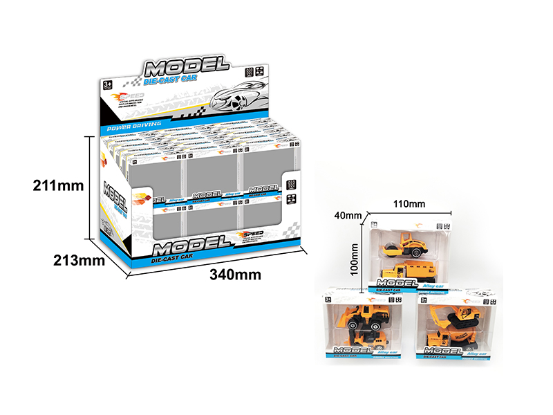 30PCS Slide Alloy Engineering Vehicle