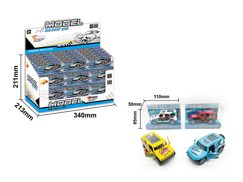 36PCS Pull Back Graffiti Alloy Car