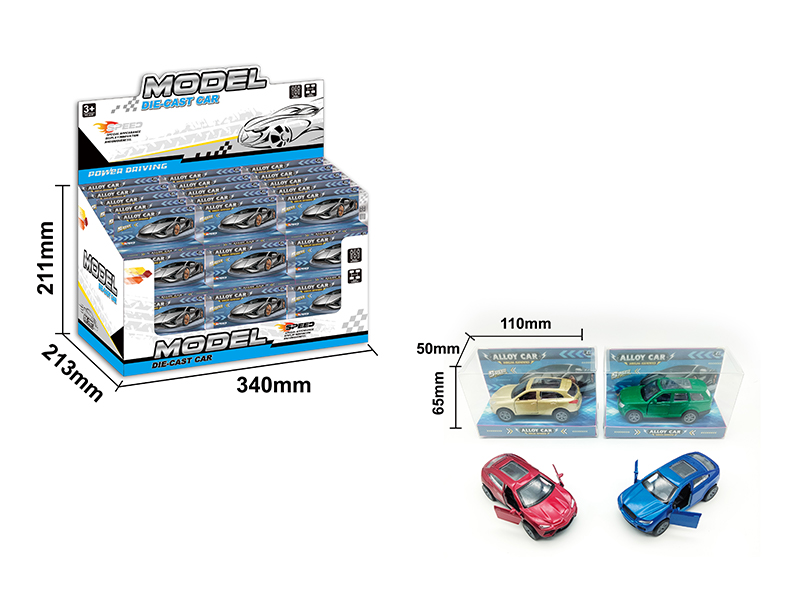 36PCS Pull Back Alloy Car