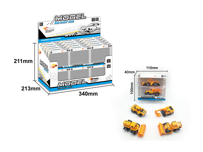 30PCS Slide Alloy Engineering Vehicle