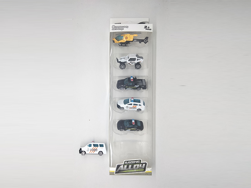 6PCS Slide Alloy Police Car