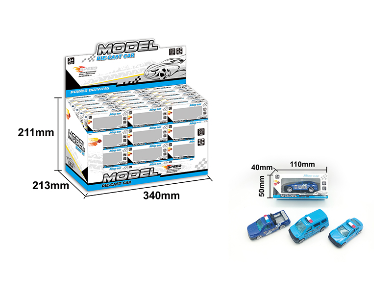 60PCS Slide Alloy Police Car