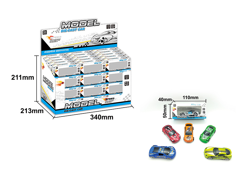 60PCS Slide Alloy Sports Car