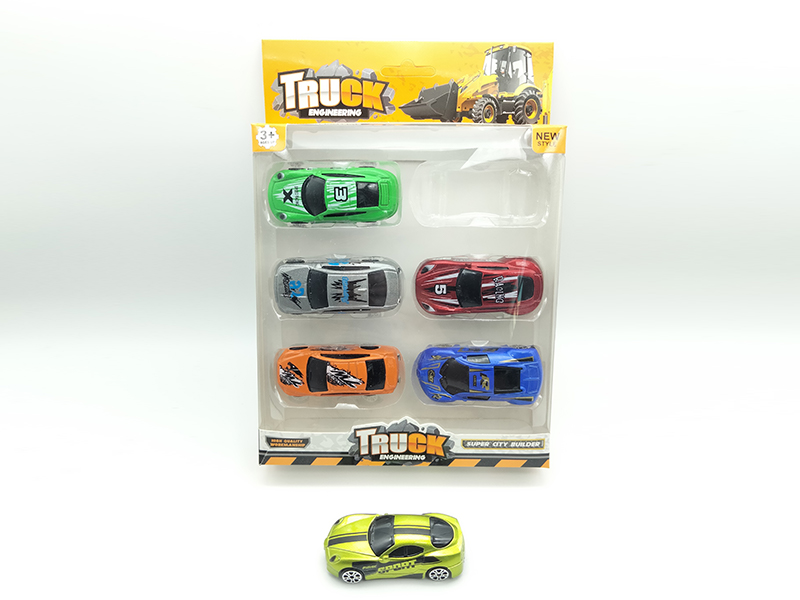 6PCS Slide Alloy Sports Car