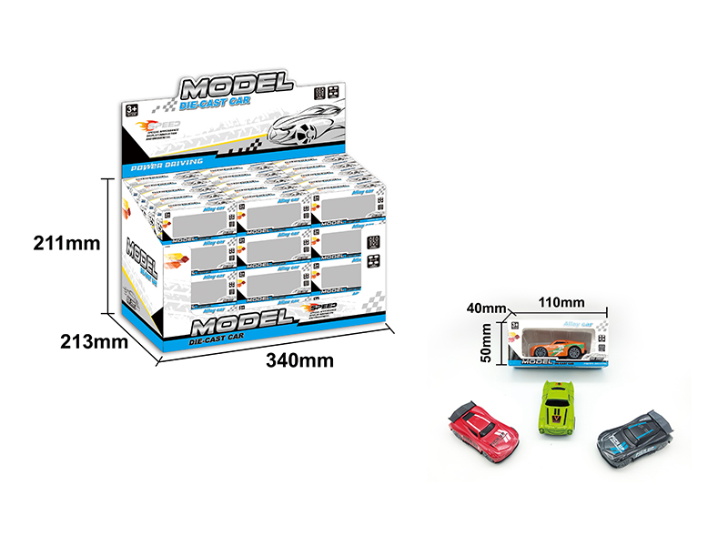 60PCS Pull Back Alloy Car