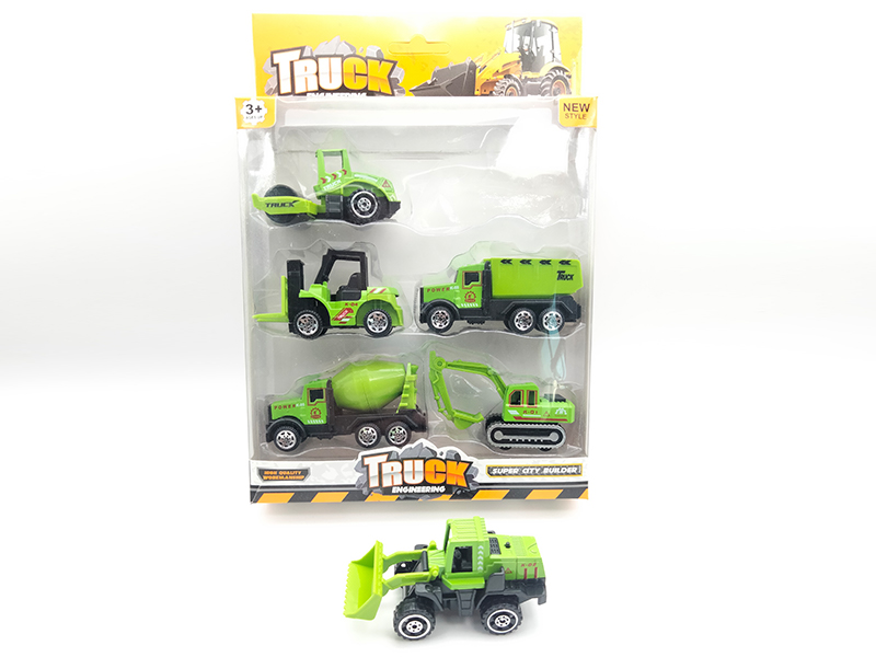 6PCS Slide Alloy Engineering Vehicle Set