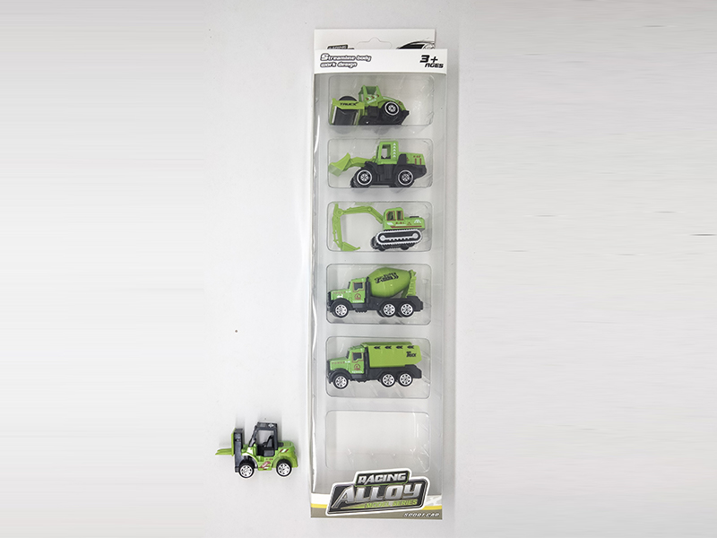 6PCS Slide Alloy Engineering Vehicle Set