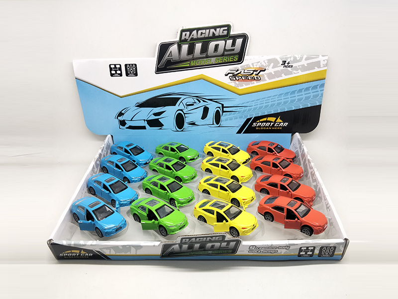16PCS Pull Back Alloy Painted Matte Car