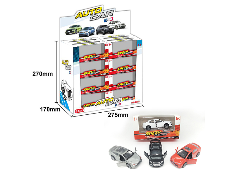 24PCS Pull Back Alloy Car