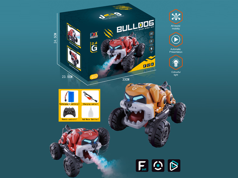 2.4G 10Ch R/C Stunt Shar Pei Car With Spray Sound And Light