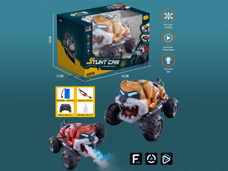 2.4G 10Ch R/C Stunt Shar Pei Car With Spray Sound And Light