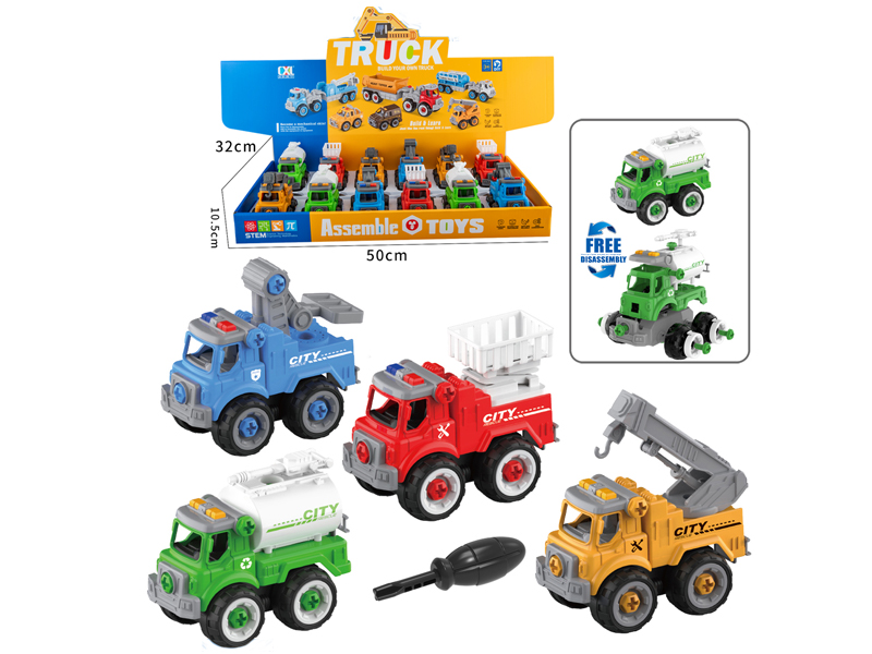 12PCS DIY Assembly Urban Rescue Vehicle (Manual)