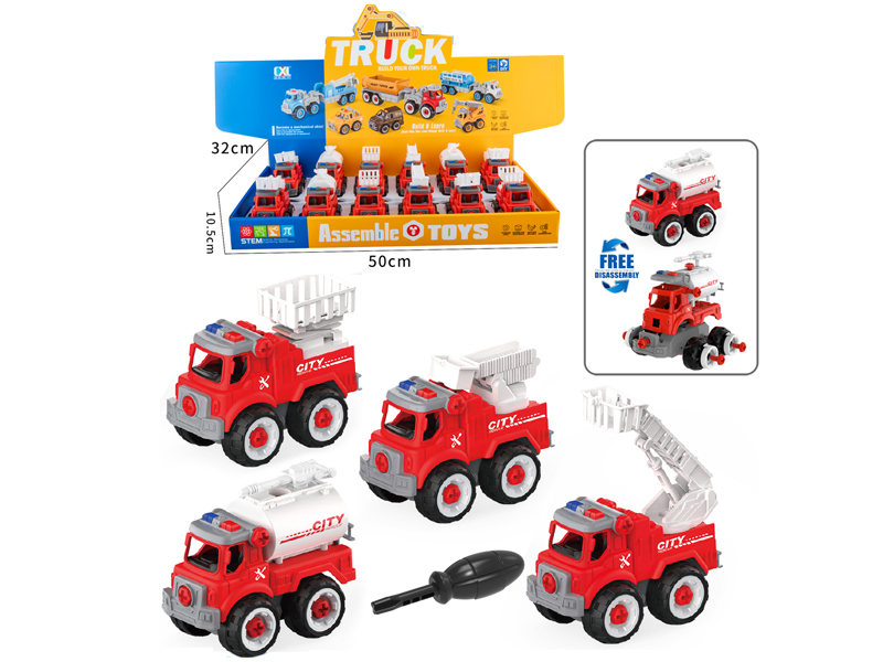 12PCS DIY Assembly Fire Engine (Manual)