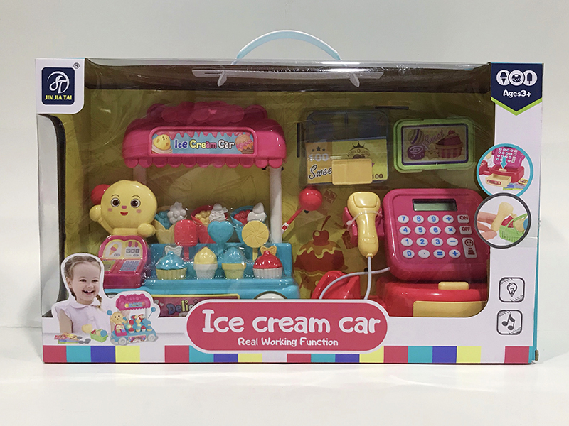 Cartoon Ice Cream Car + Cash Register Set