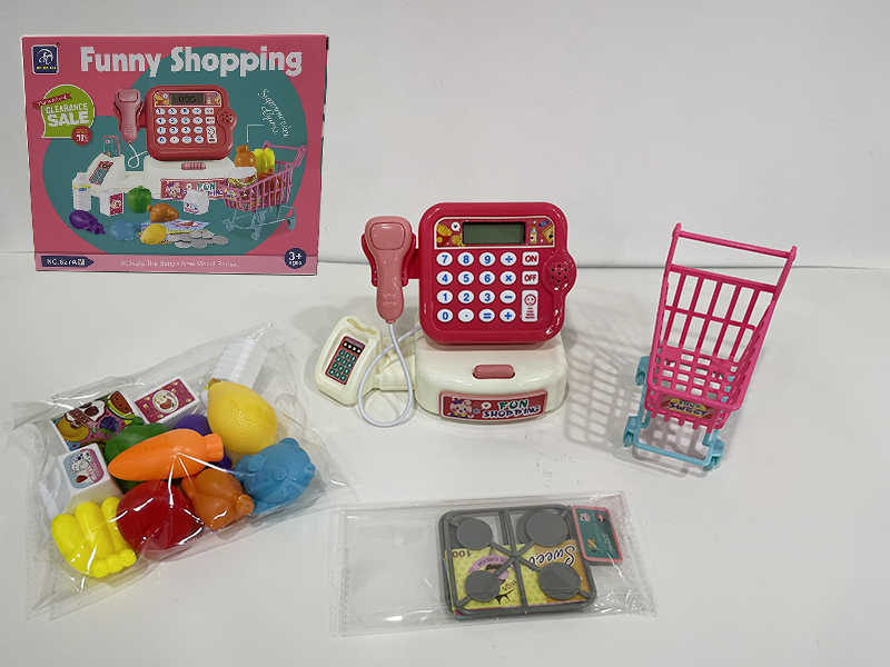 Cash Register + Accessories + Shopping Cart