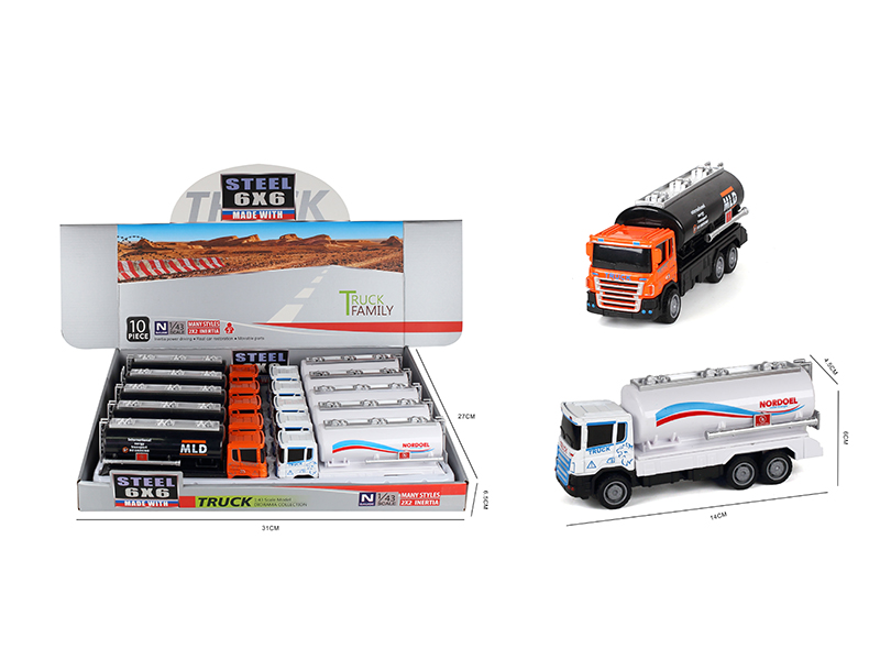Simulated Friction Alloy Oil Tank Truck 10pcs