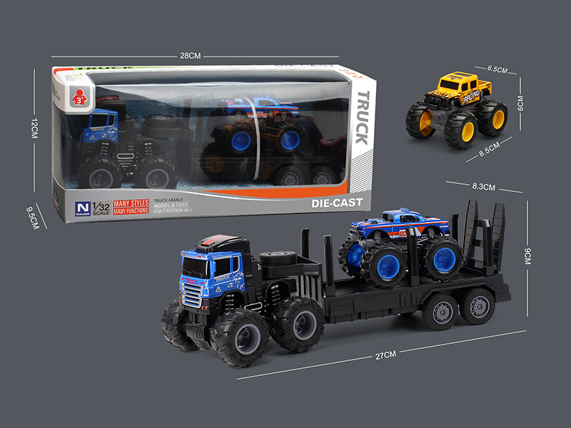 4WD Friction Alloy Flatbed Truck