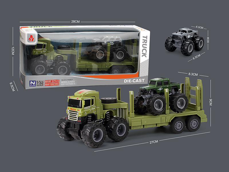 4WD Friction Alloy Flatbed Truck