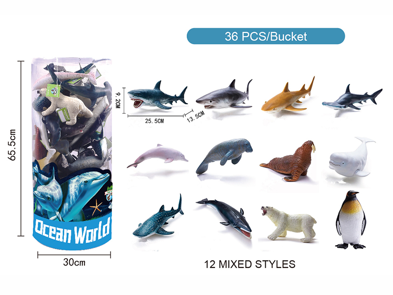 Vinyl Sea Animal Model 36pcs