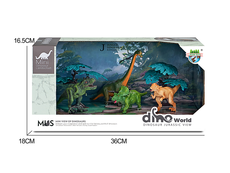 Dinosaur Model Forest Scene Set
