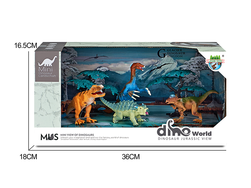 Dinosaur Model Glacier Scene Set