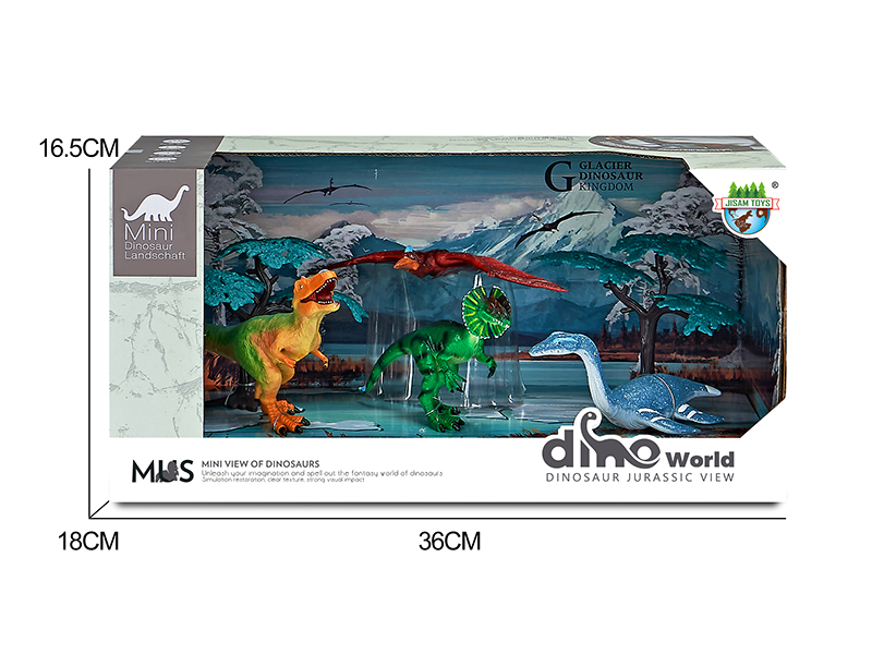 Dinosaur Model Glacier Scene Set