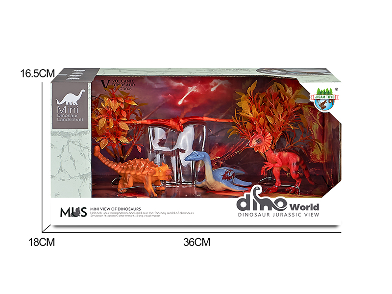 Dinosaur Model Volcano Scene Set