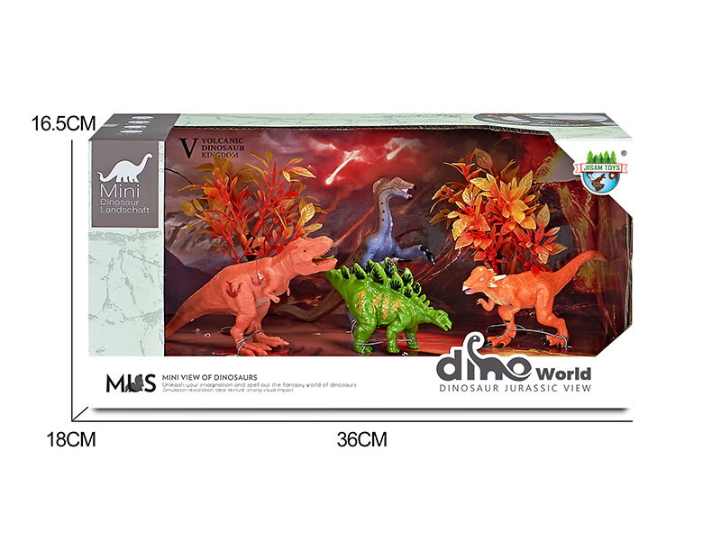 Dinosaur Model Volcano Scene Set